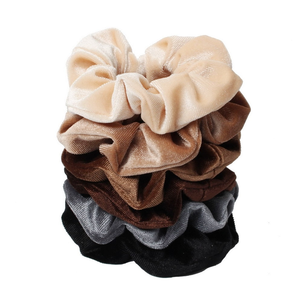 6pcs Velvet Scrunchies  Elastic Hair Bands - KiwisLove