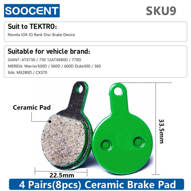 4 Pair MTB Hydraulic Disc Ceramics Brake Pads SHIMANO SRAM AVID HAYES Magura - KiwisLove