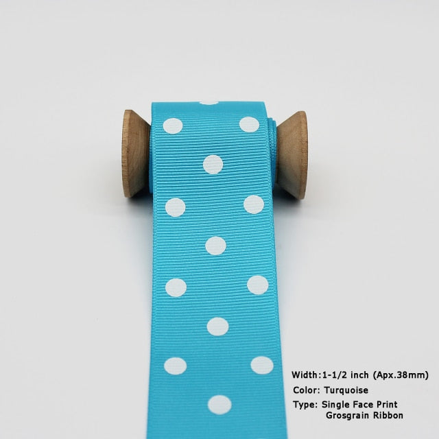 Blue Tapes Printed Grosgrain Satin Ribbons Dot Heart Star Gingham Velvet For DIY - KiwisLove