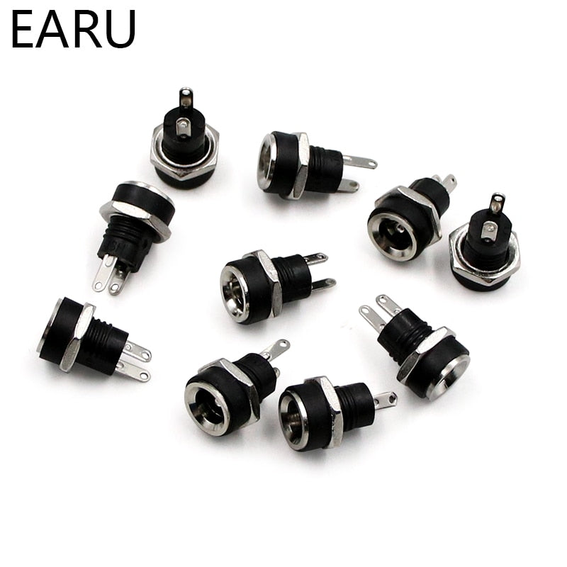 10Pcs 3A 12v DC Power Supply Jack Socket Female Panel Mount Connector - KiwisLove