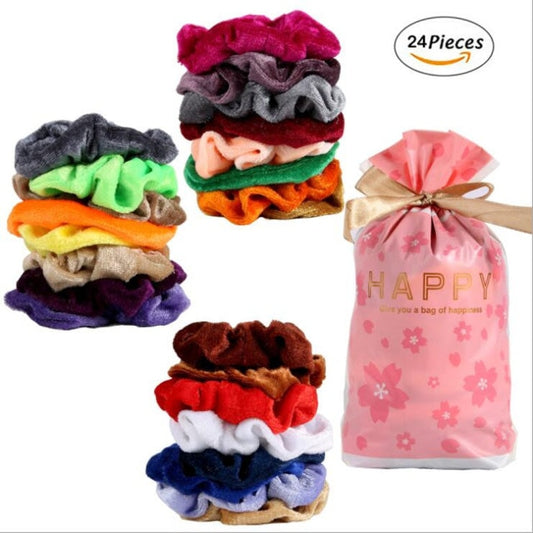 Vintage Hair Scrunchies Stretchy Velvet Scrunchie Pack - KiwisLove