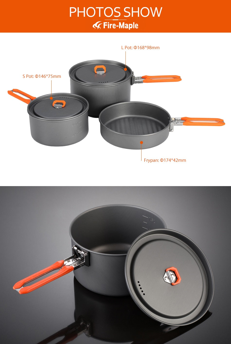 Fire Maple Feast Picnic Pot Pan Set Foldable 2 Pots 1 Frypan FMC-F3 - KiwisLove