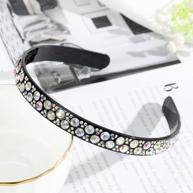 Crystal Headbands Fashion Hair Hoop Bands Bezel Luxurious Rhinestones Sponge - KiwisLove