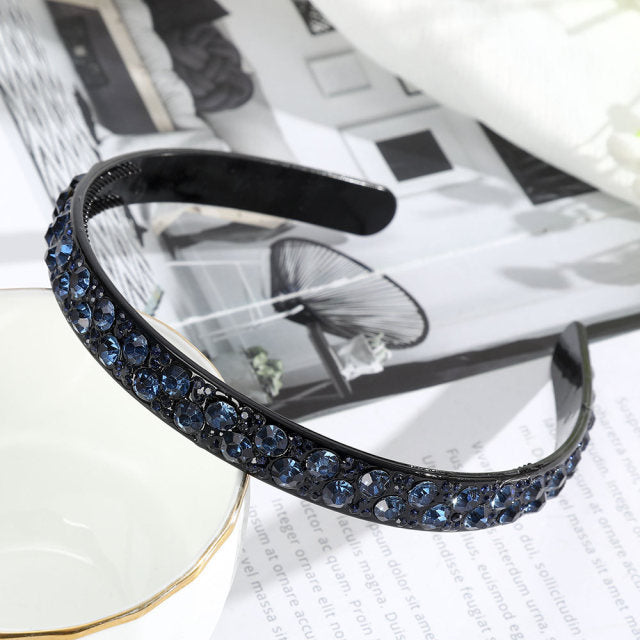 Crystal Headbands Fashion Hair Hoop Bands Bezel Luxurious Rhinestones Sponge - KiwisLove