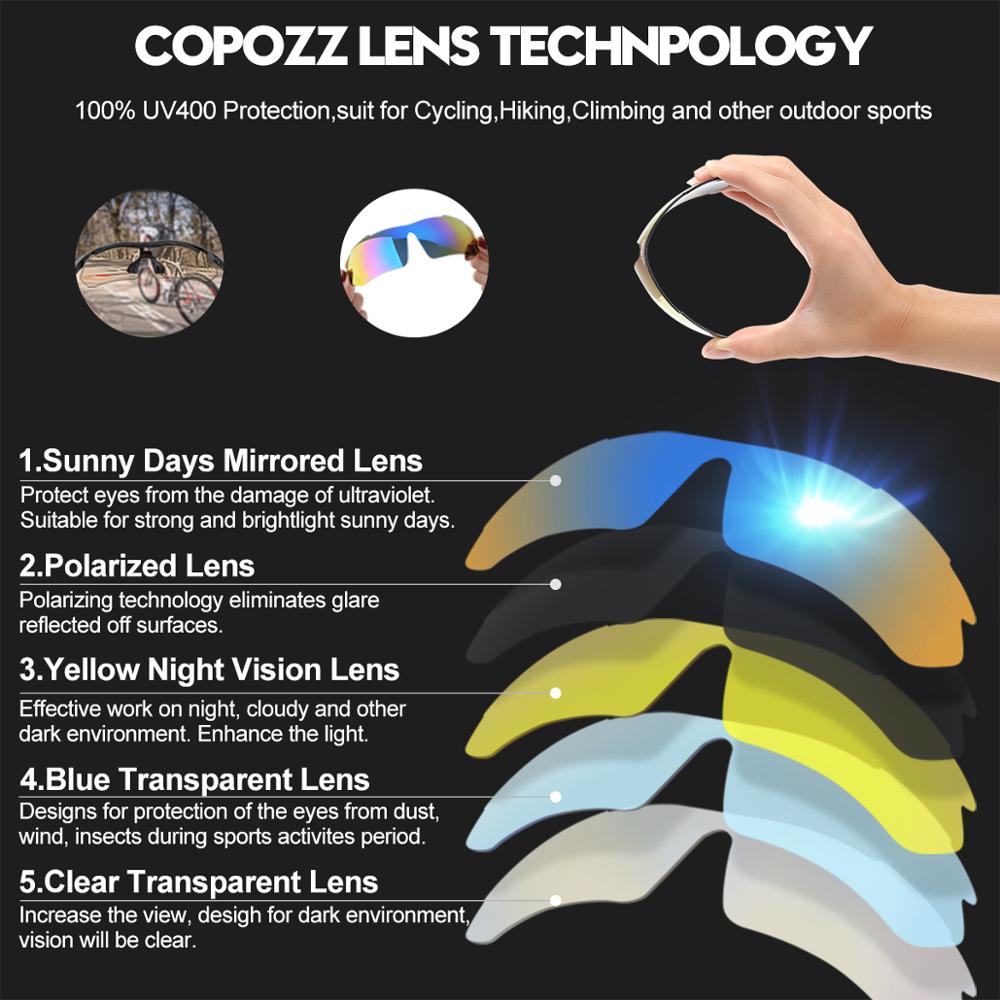 Copozz Polarized Cycling 5 Lens Glasses MTB Mountain Goggles Bicycle - KiwisLove