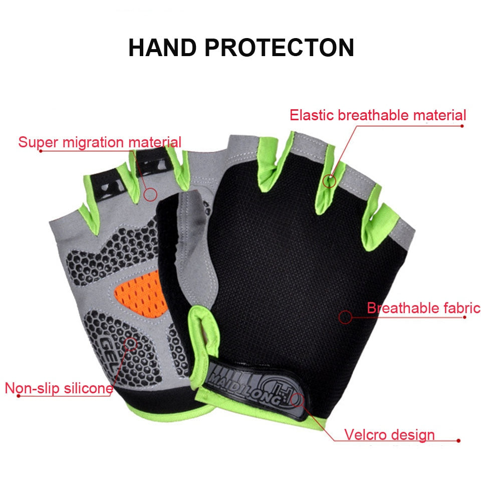 Cycling Anti-slip Anti-sweat Half Finger Gloves Breathable - KiwisLove