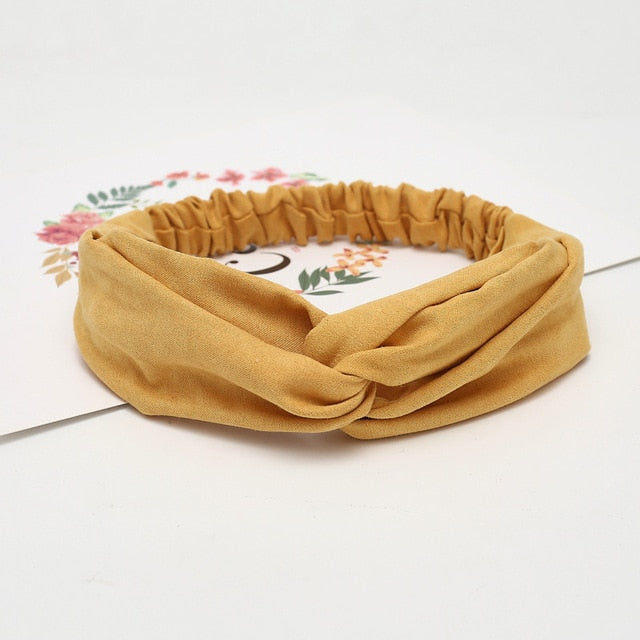 Headband Cross Top Knot Elastic Hair Bands - KiwisLove