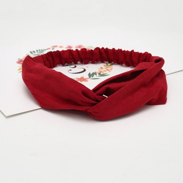 Headband Cross Top Knot Elastic Hair Bands - KiwisLove