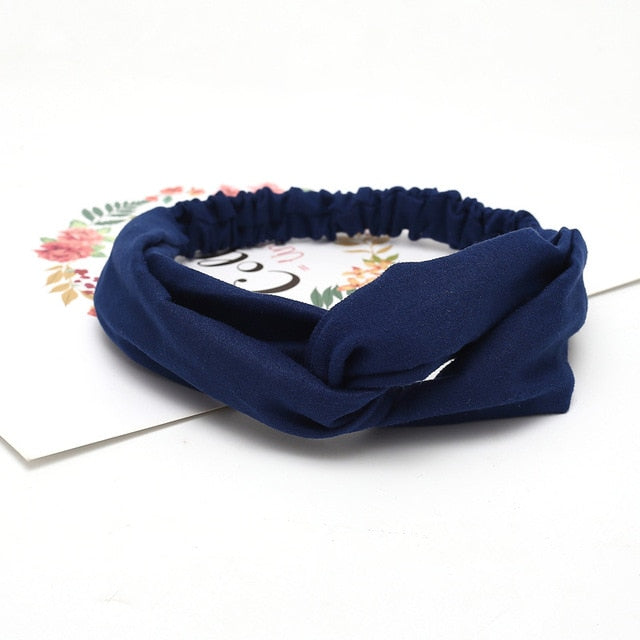 Headband Cross Top Knot Elastic Hair Bands - KiwisLove