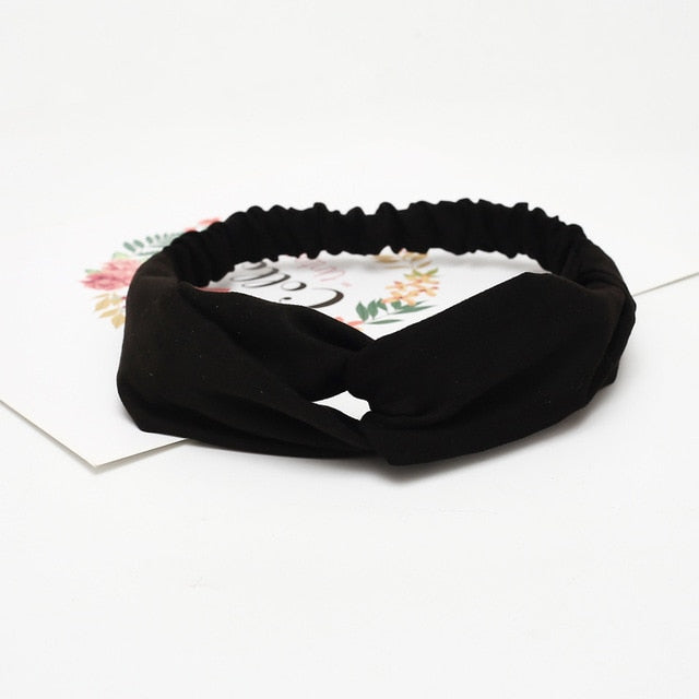 Headband Cross Top Knot Elastic Hair Bands - KiwisLove