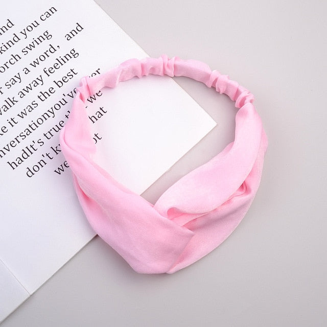 Headband Cross Top Knot Elastic Hair Bands - KiwisLove