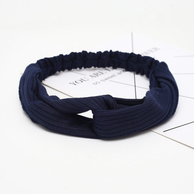Headband Cross Top Knot Elastic Hair Bands - KiwisLove