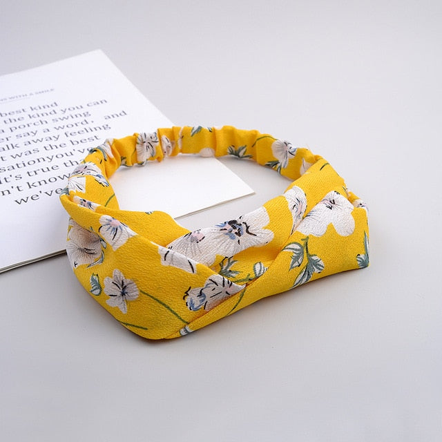 Headband Cross Top Knot Elastic Hair Bands - KiwisLove