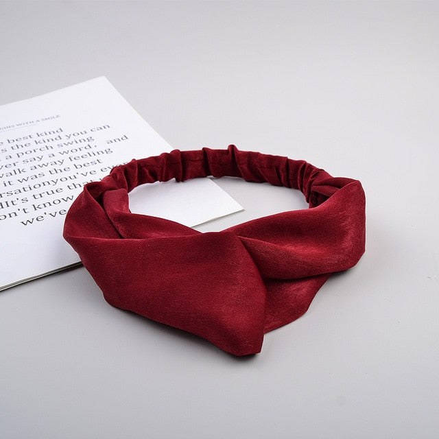 Headband Cross Top Knot Elastic Hair Bands - KiwisLove