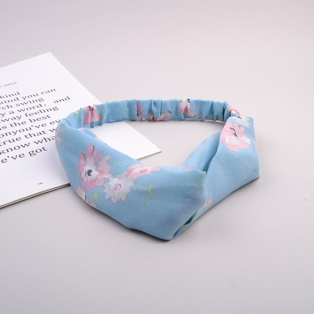 Headband Cross Top Knot Elastic Hair Bands - KiwisLove