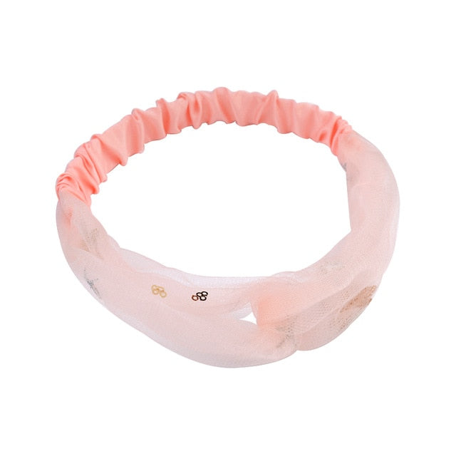 Headband Cross Top Knot Elastic Hair Bands - KiwisLove