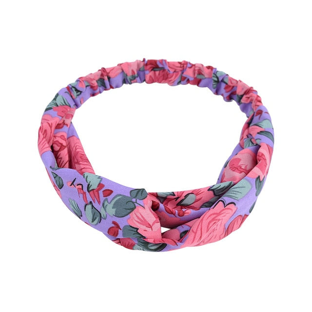 Headband Cross Top Knot Elastic Hair Bands - KiwisLove