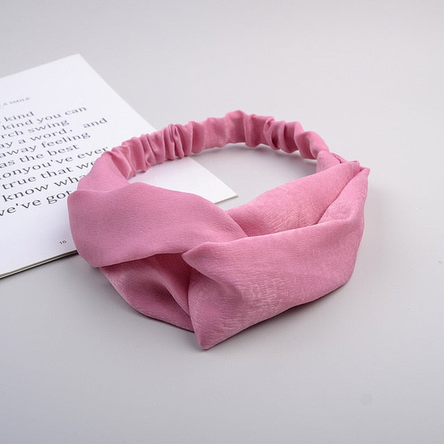 Headband Cross Top Knot Elastic Hair Bands - KiwisLove