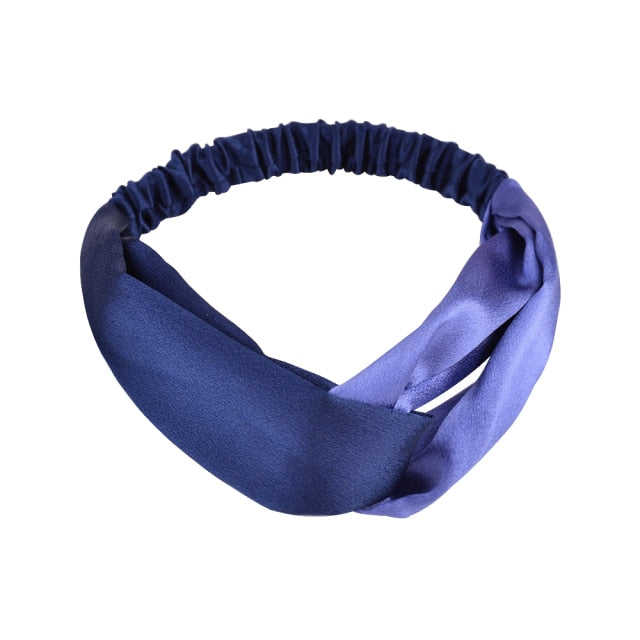 Headband Cross Top Knot Elastic Hair Bands - KiwisLove