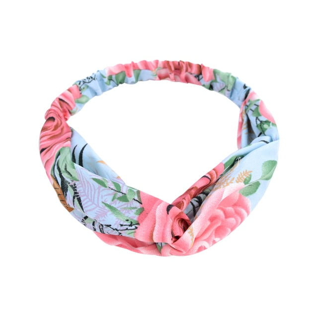 Headband Cross Top Knot Elastic Hair Bands - KiwisLove