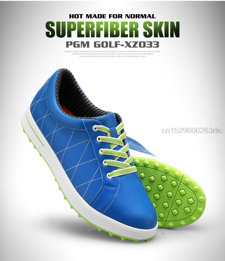 PGM Women Golf Shoes Breathable Microfiber Leather Waterproof Spikes Anti-slip - KiwisLove