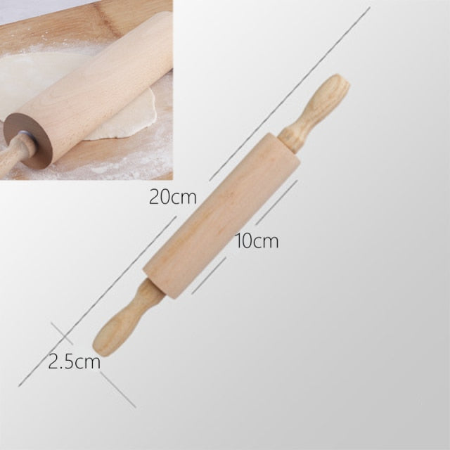 Rolling Pin Baking Cookies Noodle Biscuit Fondant Cake Dough Roller 20*2.5cm - KiwisLove