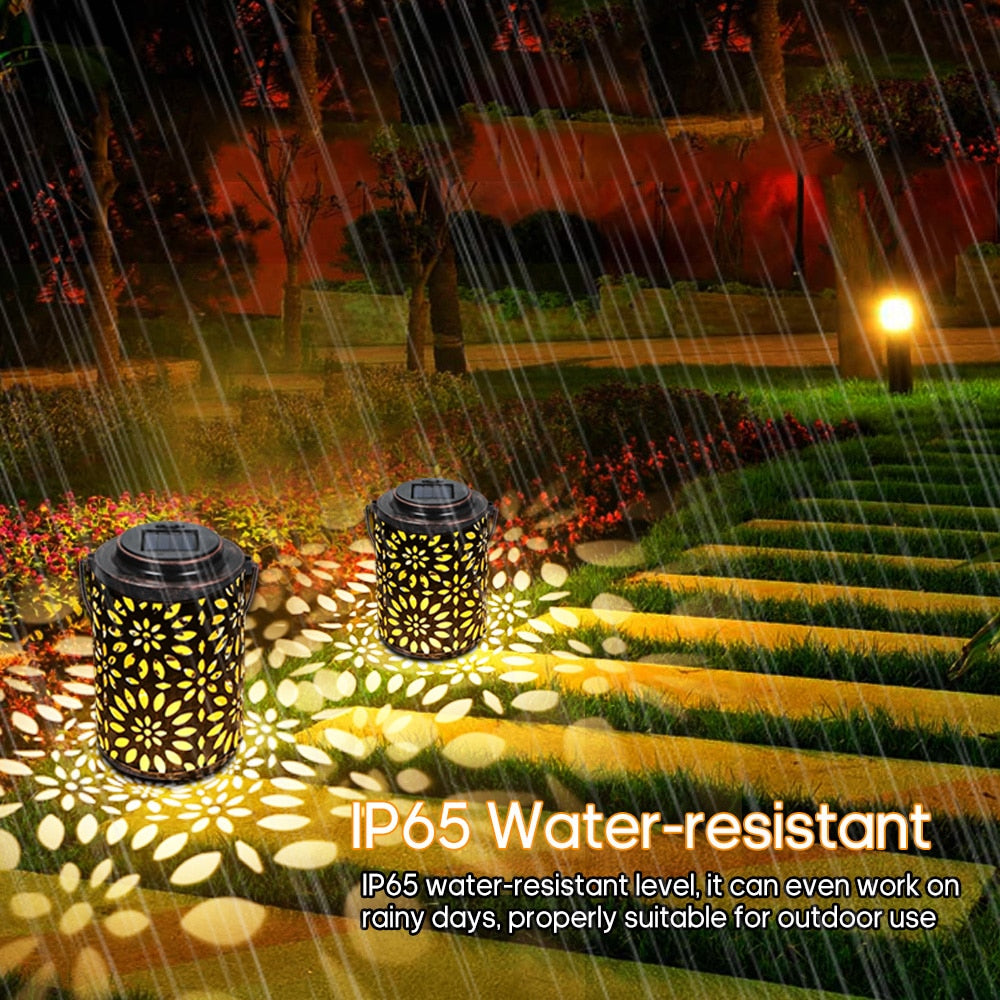 Outdoor Lighting Garden Solar Hollowed-out Lawn Hanging Landscape Decoration Lamp Patio yard Pathway - KiwisLove