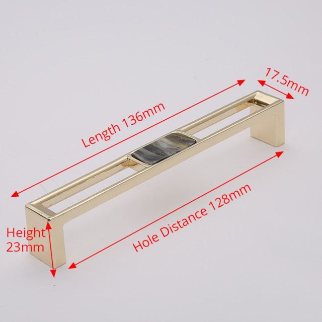 KAK Zinc Alloy Gold Furniture Handle Gemstone Cabinet Handle Wardrobe - KiwisLove