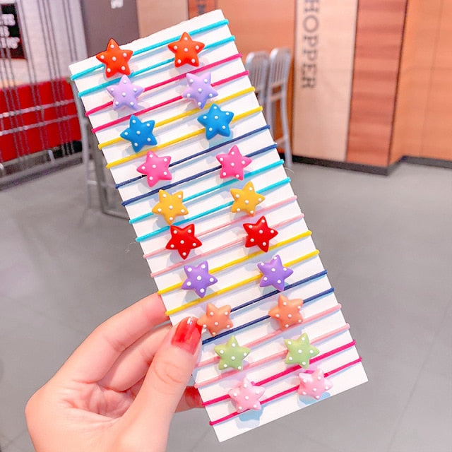 20/40PCS/Set New Girls Cute Colorful Cartoon Scrunchies Ponytail Holder - KiwisLove