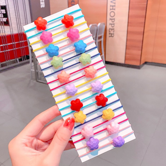 20/40PCS/Set New Girls Cute Colorful Cartoon Scrunchies Ponytail Holder - KiwisLove