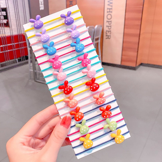 20/40PCS/Set New Girls Cute Colorful Cartoon Scrunchies Ponytail Holder - KiwisLove