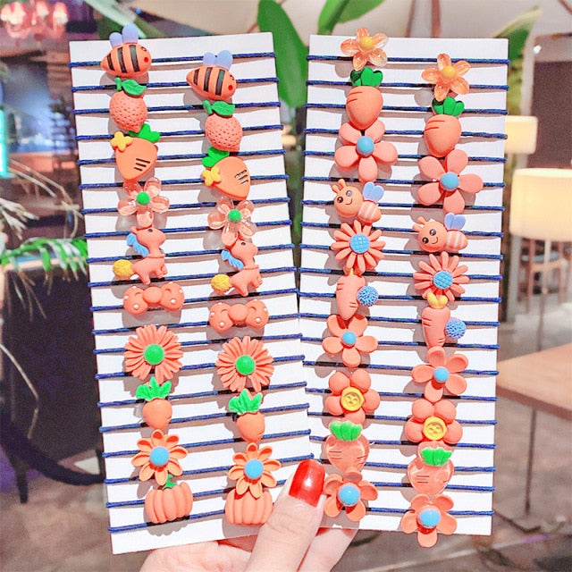 20/40PCS/Set New Girls Cute Colorful Cartoon Scrunchies Ponytail Holder - KiwisLove