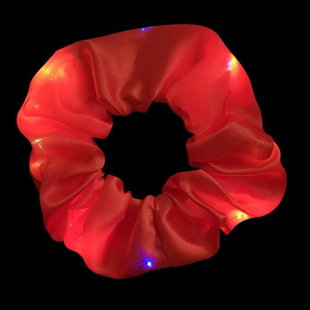 New  Girls LED Luminous Scrunchies Hairband Ponytail Holder Headwear Elastic Hair Bands - KiwisLove