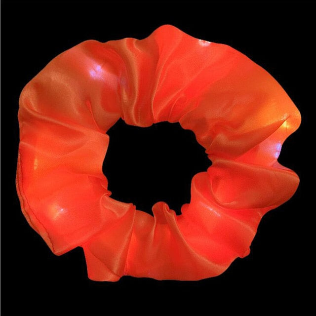 New  Girls LED Luminous Scrunchies Hairband Ponytail Holder Headwear Elastic Hair Bands - KiwisLove