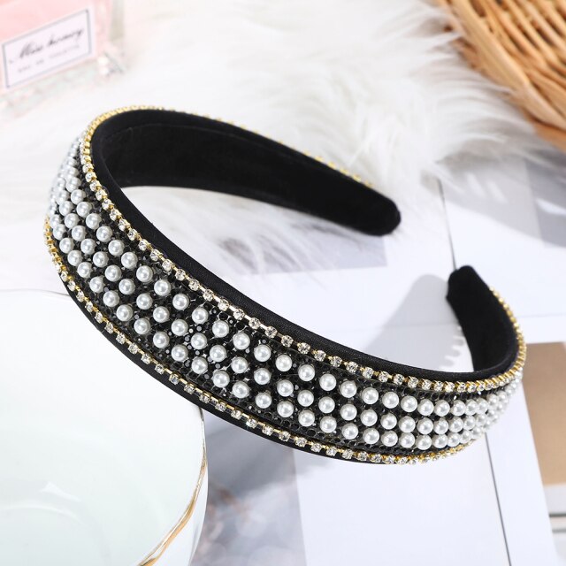 Crystal Headbands Fashion Hair Hoop Bands Bezel Luxurious Rhinestones Sponge - KiwisLove