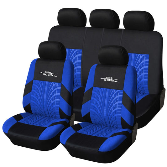 Track Detail Style Car Seat Covers Set Polyester Fabric Universal Fits Most Cars Covers Car Seat Protector - KiwisLove