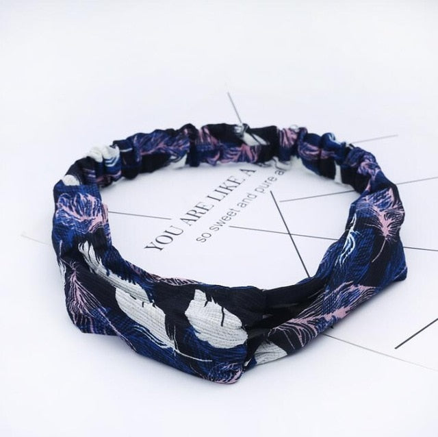Fashion print Knot Headband Vintage Hairband - KiwisLove