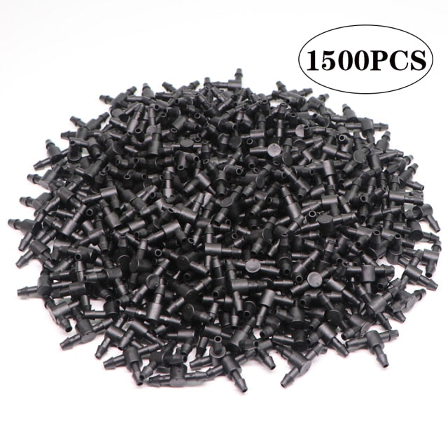 1/4" Hose Dripper Water Tee Connector Plastic Barbed 4/7mm Pipe Tubing - KiwisLove