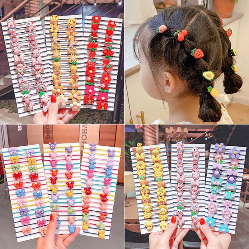 20/40PCS/Set New Girls Cute Colorful Cartoon Scrunchies Ponytail Holder - KiwisLove