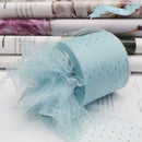 6cm 25Yards Golden Dotted Tulle Glitter Ribbon Organza Mesh Fabric Belt - KiwisLove
