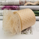 6cm 25Yards Golden Dotted Tulle Glitter Ribbon Organza Mesh Fabric Belt - KiwisLove