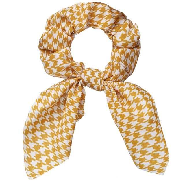 Floral Bowknot Hair Scrunchies Women Ponytail Holder Hair Rope Ties - KiwisLove