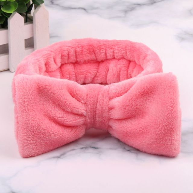 2021 New Coral Fleece Wash Face Bow Hairbands - KiwisLove