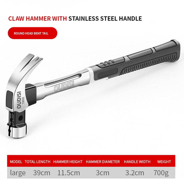 OUDISI Claw Hammer Magnetic Automatic Nail Suction Double Nail Slot - KiwisLove