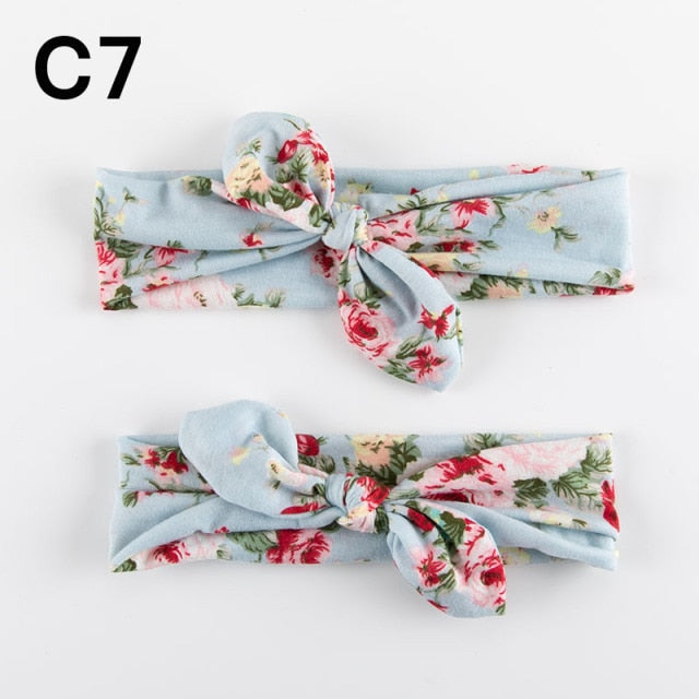Mama & Baby Set Headwear Bowknot Elastic HeadBands - KiwisLove