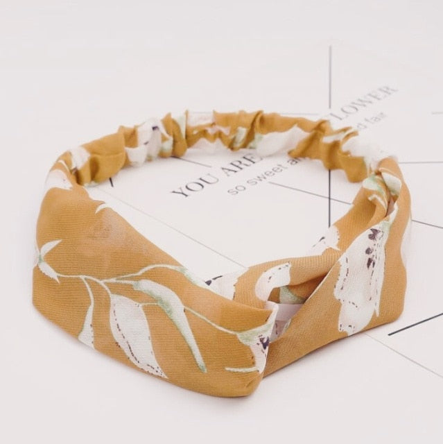 Bohemian Hair Bands Print Headbands Vintage Cross Turban Bandage - KiwisLove