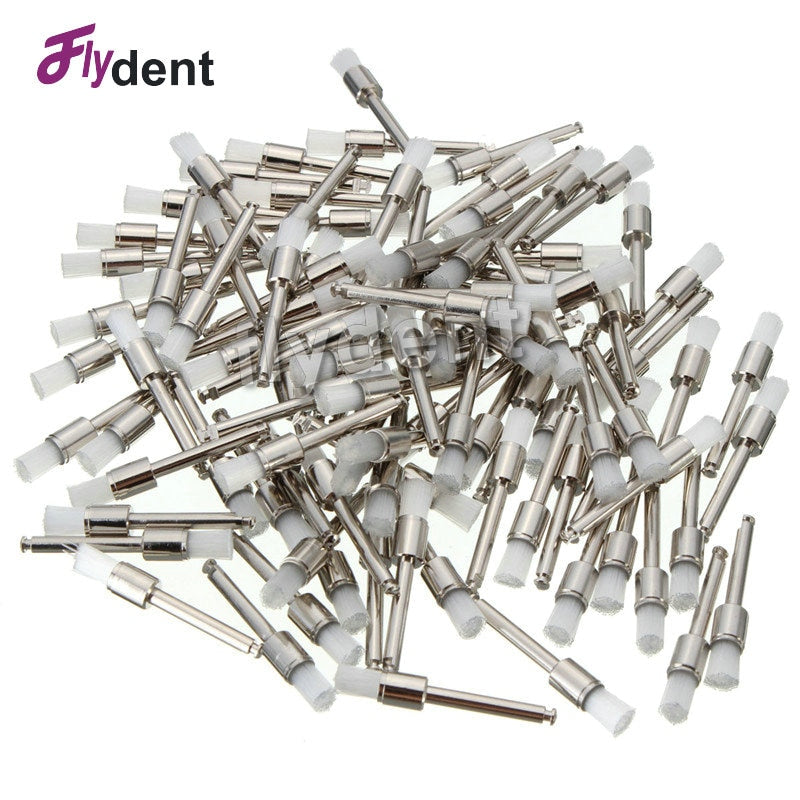 100pcs Nylon latch flat Polishing Polisher Prophy Brushes - KiwisLove