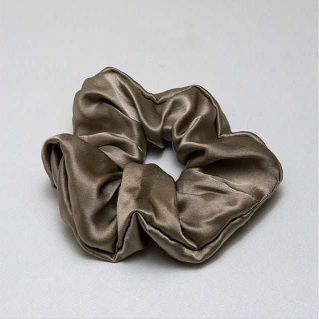 100% Silk Scrunchies Hair  Bands Ties Elastics Ponytail Holders - KiwisLove