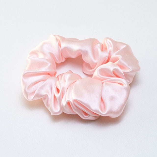 100% Silk Scrunchies Hair  Bands Ties Elastics Ponytail Holders - KiwisLove