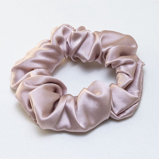 100% Silk Scrunchies Hair  Bands Ties Elastics Ponytail Holders - KiwisLove